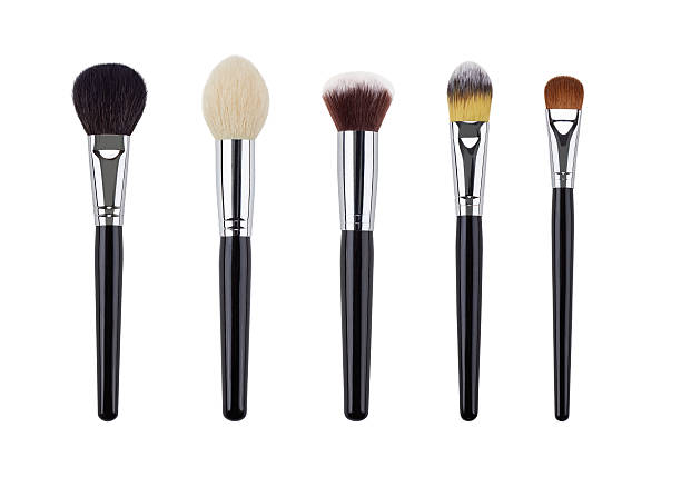 Makeup brush set. Isolated. White background.